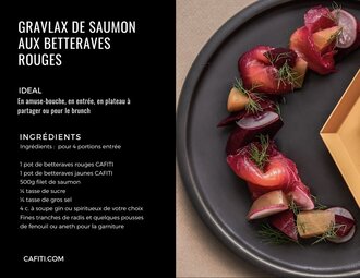 Gravlax de saumon aux betteraves rouges