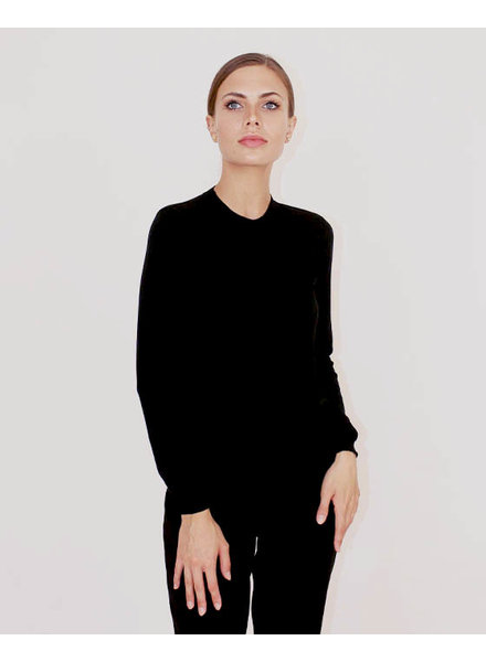 LIGHT WEIGHT CREW SWEATER: BLACK