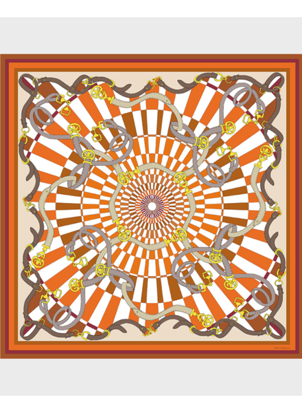 CASHMERE PRINTED SCARF: FIRENZE: ORANGE