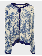CASHMERE PRINTED CARDIGAN: TOILE DU JOUY