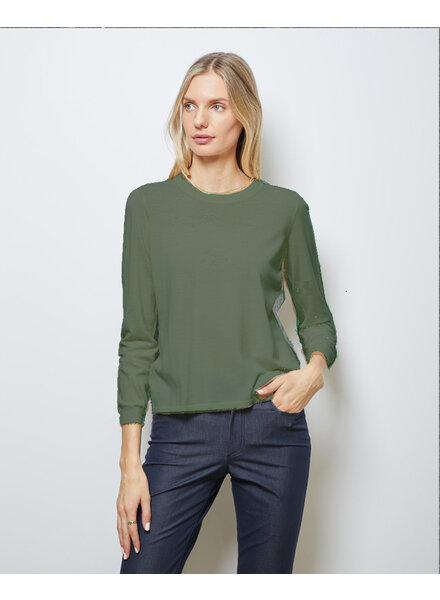 SUPERFINE LIGHT WEIGHT CREW SWEATER: FOREST