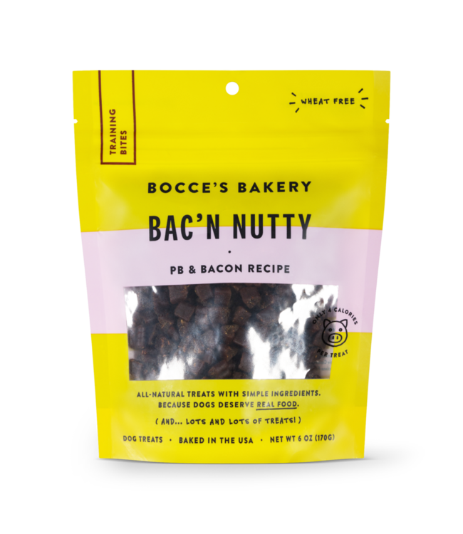 BOCCE'S Dog Training Bites Bacon Nutty 6OZ