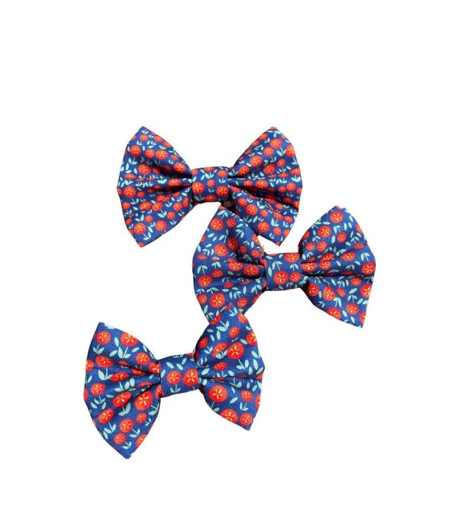 FISH & BONE Bow Tie Denim Floral