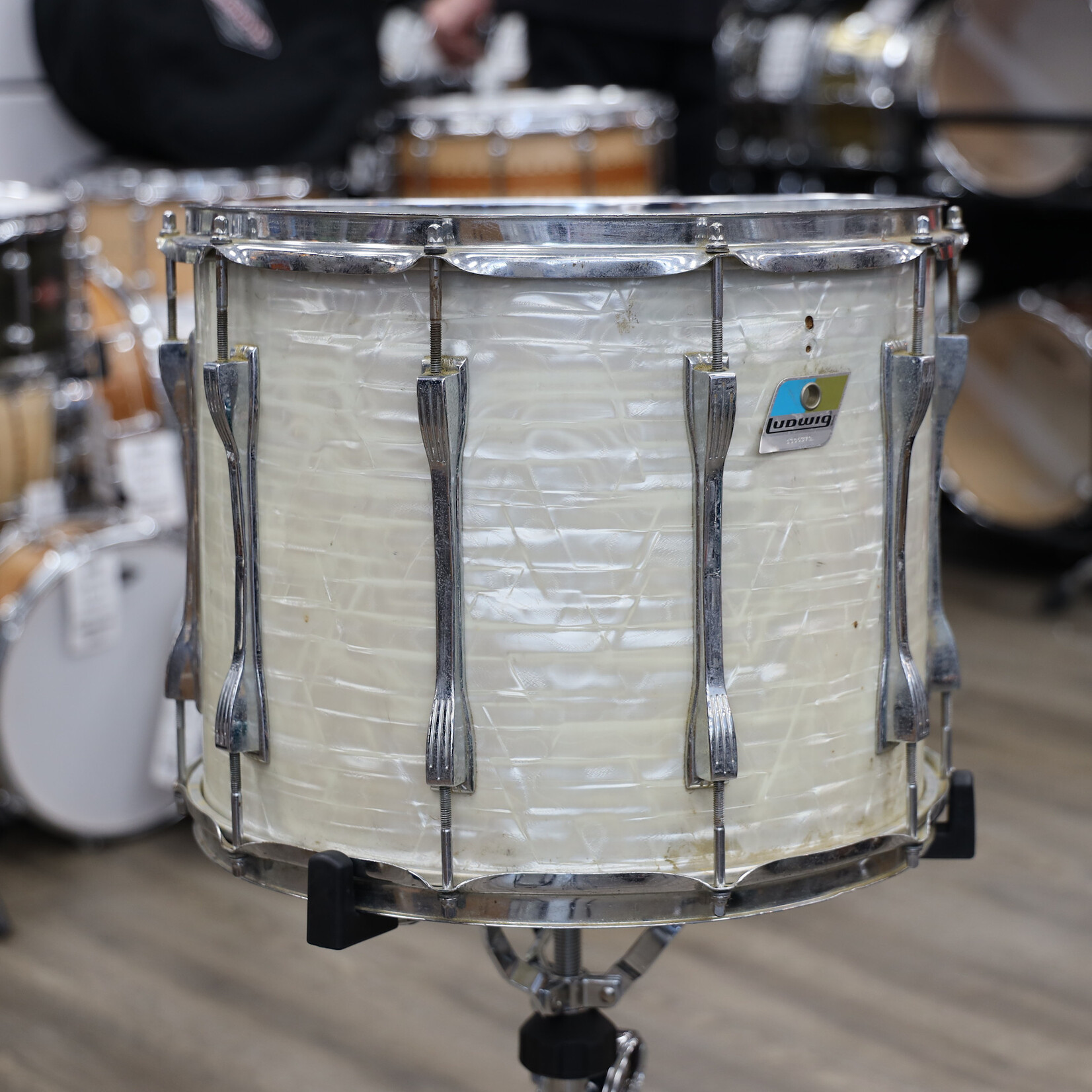 Ludwig Vintage 1970s Ludwig 12x15 Parade Drum White Marine Pearl #1